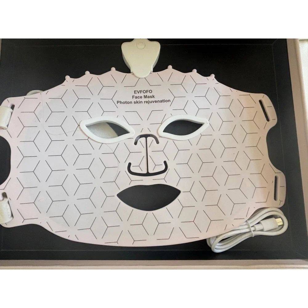 EVFOFO LED Light Therapy Face Mask Photon Skin Rejuvenation Pink Skincare Device